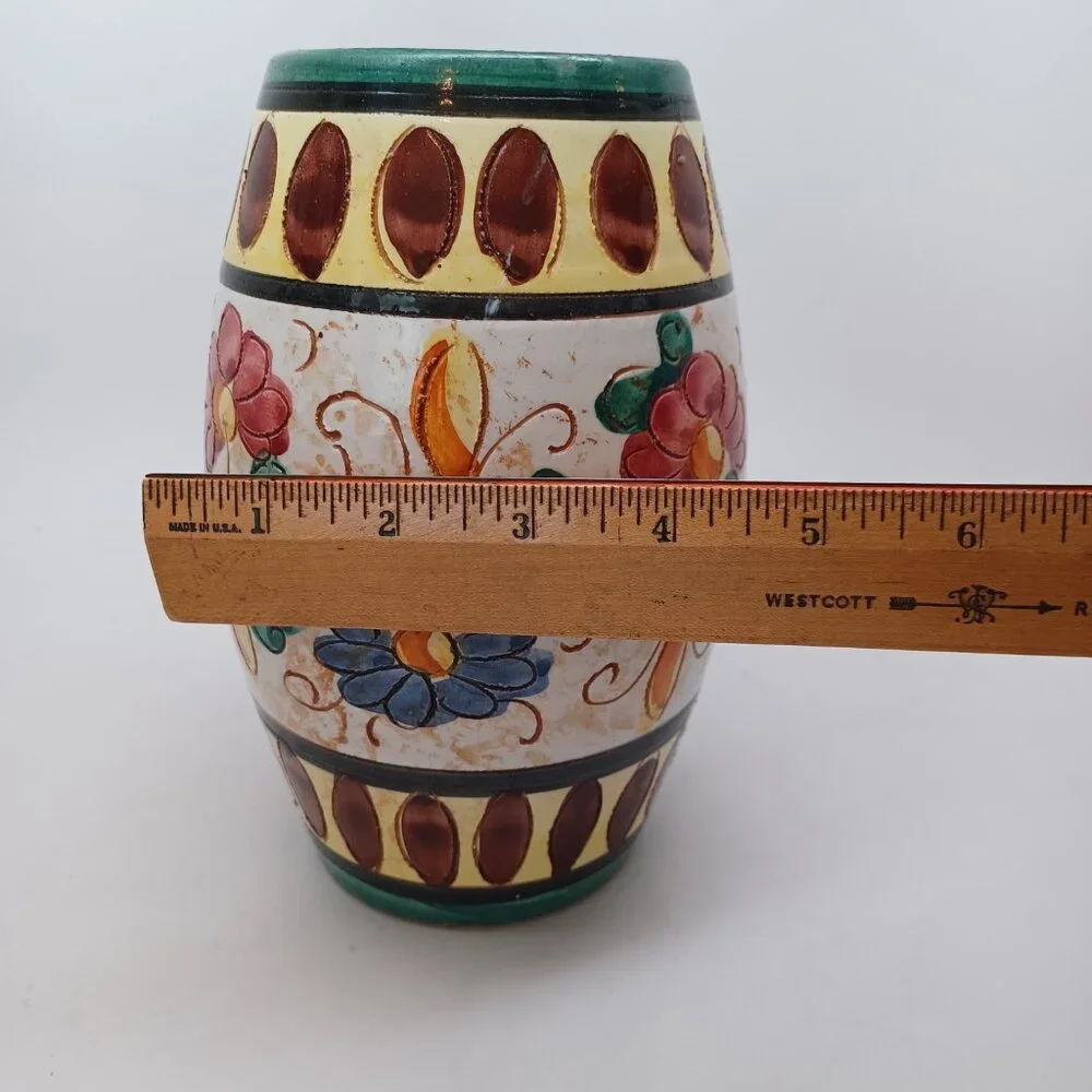 Vintage Italian Vase Hand Painted 8